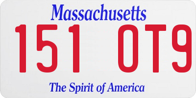MA license plate 151OT9