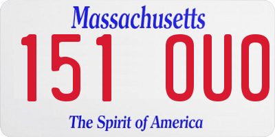 MA license plate 151OU0