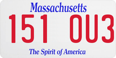 MA license plate 151OU3