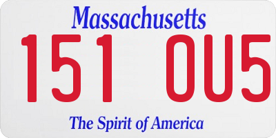 MA license plate 151OU5