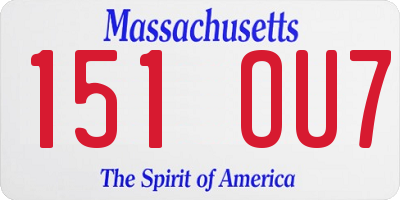 MA license plate 151OU7