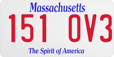 MA license plate 151OV3