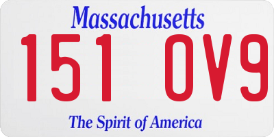 MA license plate 151OV9