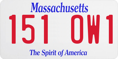 MA license plate 151OW1
