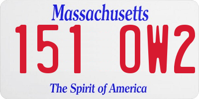 MA license plate 151OW2