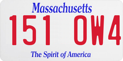 MA license plate 151OW4