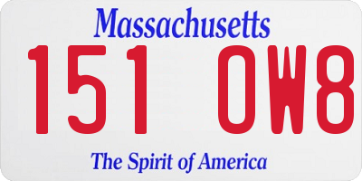 MA license plate 151OW8
