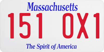 MA license plate 151OX1