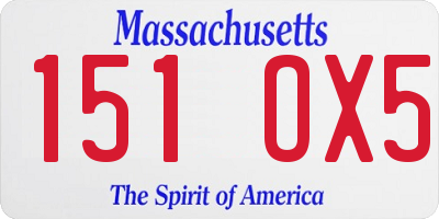 MA license plate 151OX5
