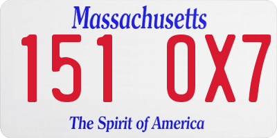 MA license plate 151OX7