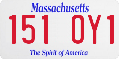 MA license plate 151OY1