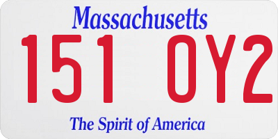 MA license plate 151OY2