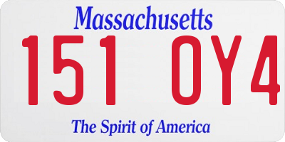 MA license plate 151OY4