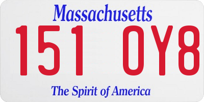 MA license plate 151OY8