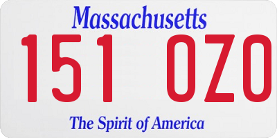 MA license plate 151OZ0