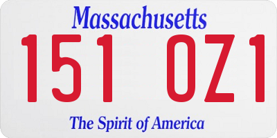 MA license plate 151OZ1