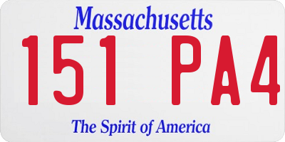 MA license plate 151PA4