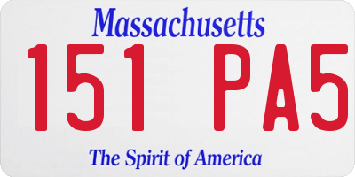 MA license plate 151PA5