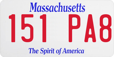 MA license plate 151PA8