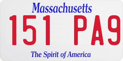 MA license plate 151PA9