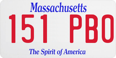 MA license plate 151PB0