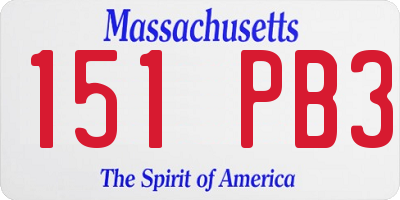 MA license plate 151PB3