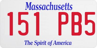 MA license plate 151PB5