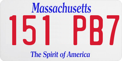 MA license plate 151PB7
