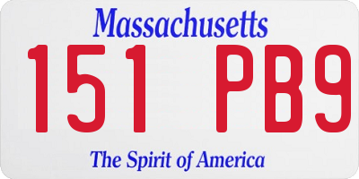 MA license plate 151PB9