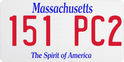 MA license plate 151PC2