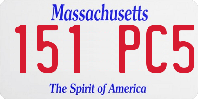 MA license plate 151PC5