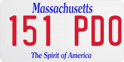 MA license plate 151PD0