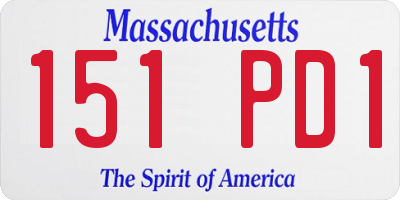 MA license plate 151PD1