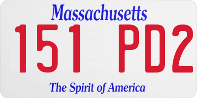 MA license plate 151PD2