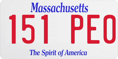 MA license plate 151PE0