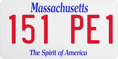 MA license plate 151PE1