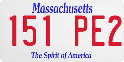 MA license plate 151PE2