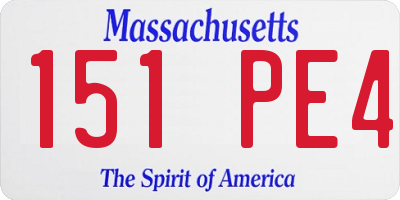 MA license plate 151PE4