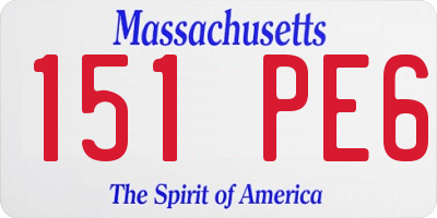 MA license plate 151PE6