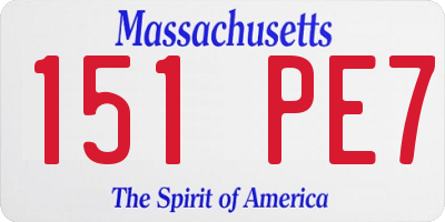 MA license plate 151PE7
