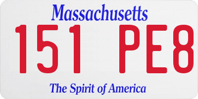 MA license plate 151PE8