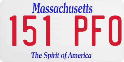 MA license plate 151PF0