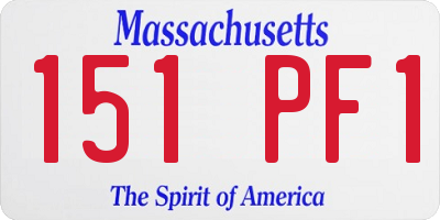 MA license plate 151PF1