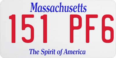 MA license plate 151PF6