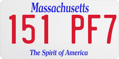 MA license plate 151PF7
