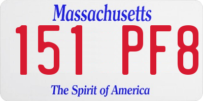 MA license plate 151PF8