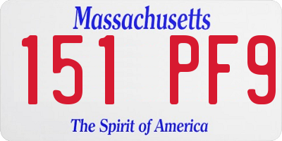 MA license plate 151PF9