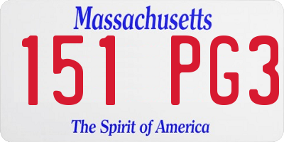 MA license plate 151PG3