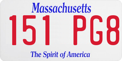 MA license plate 151PG8