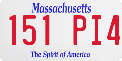 MA license plate 151PI4